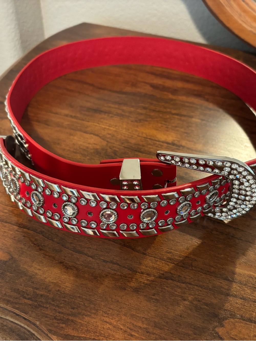 Michael Jackson Belt. Crystal-Embellished Red Women's Belt. - Picture 2 of 2